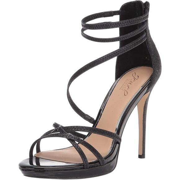 Jewel Badgley Mischka Women Strappy Platform Sandals Florencia Size US 8 Black - Picture 1 of 8